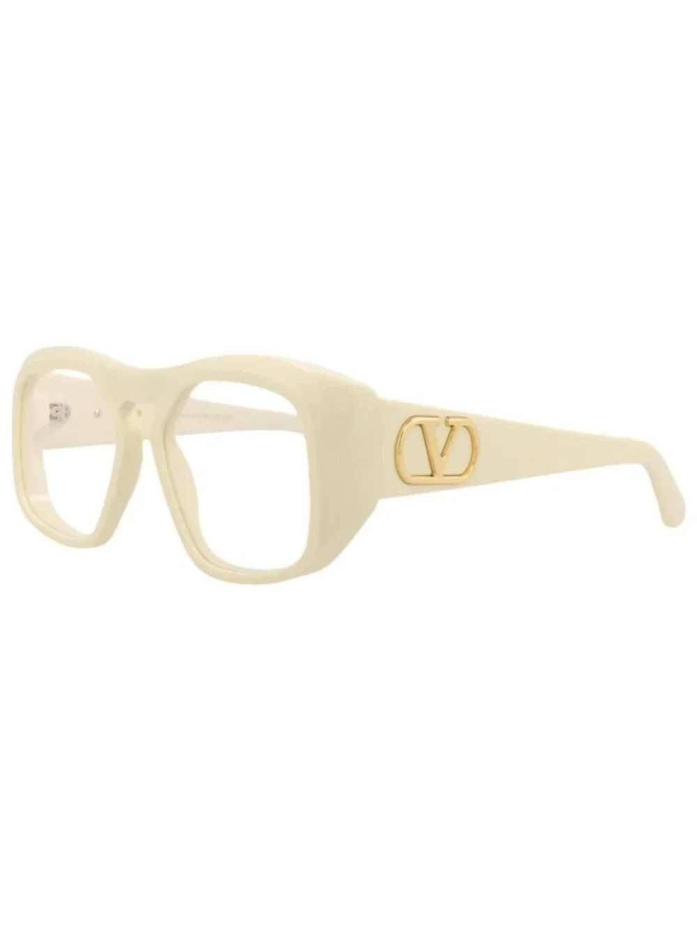 New Valentino Women's Eyeglasses Square Rectangle Acetate Frame Unisex Ivory